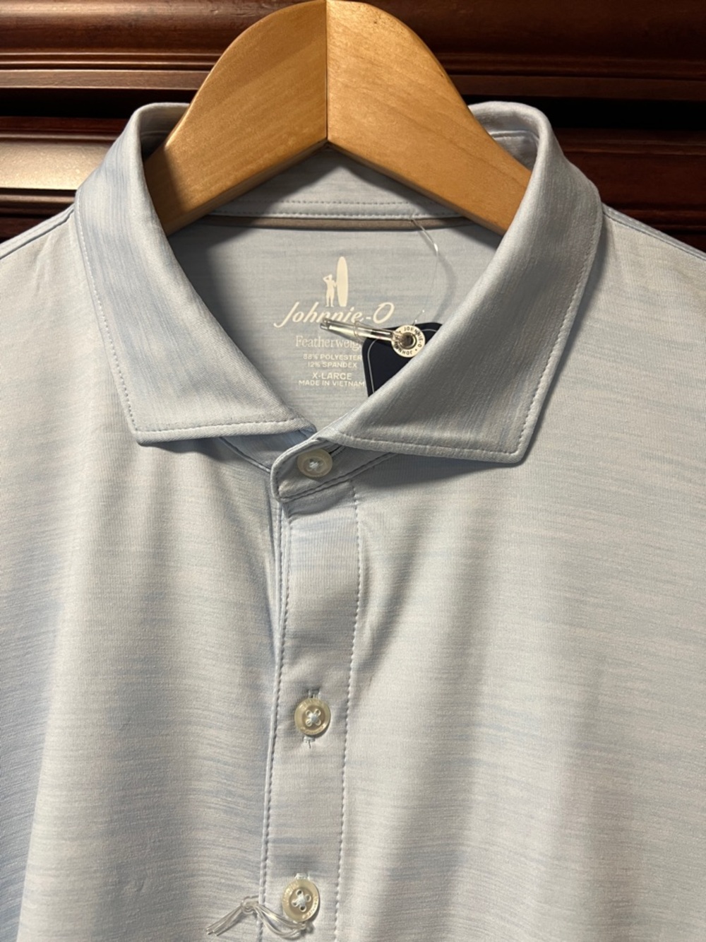 Brand New Johnnie-O Featherweight Santa Monica Ca  Baby Blue 🎾 & Golf ⛳️ Polo!